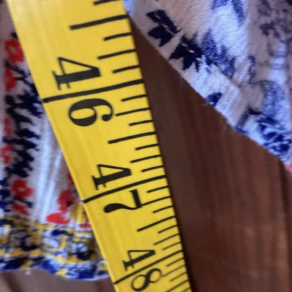 Dina Be Handkerchief Hem Floral Collared V-neck Sleeveless Drawstring Dress S - Picture 7 of 9